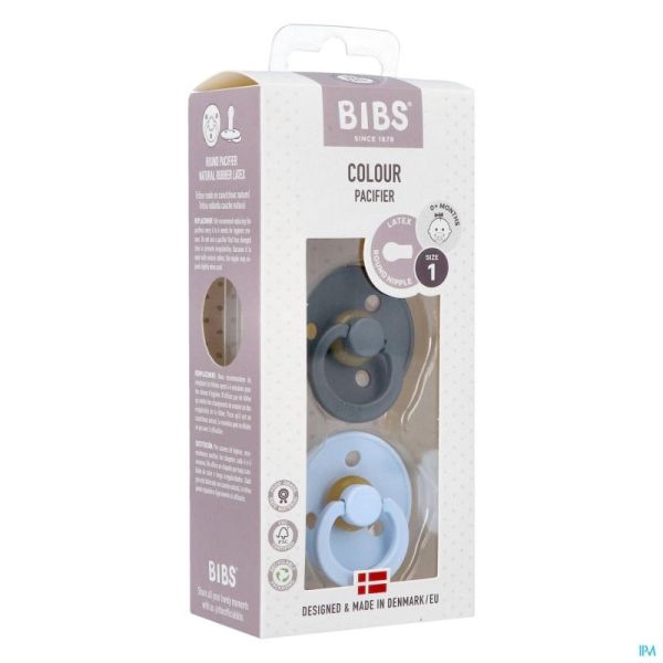 Bibs 1 Tetine Duo Iron Baby Blue