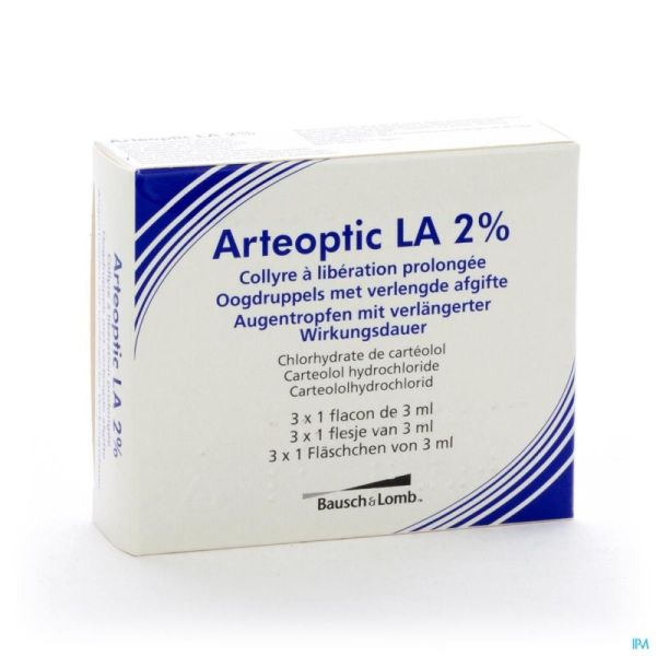 Arteoptic La 2% Collyre Fl 3x3ml 20mg/ml