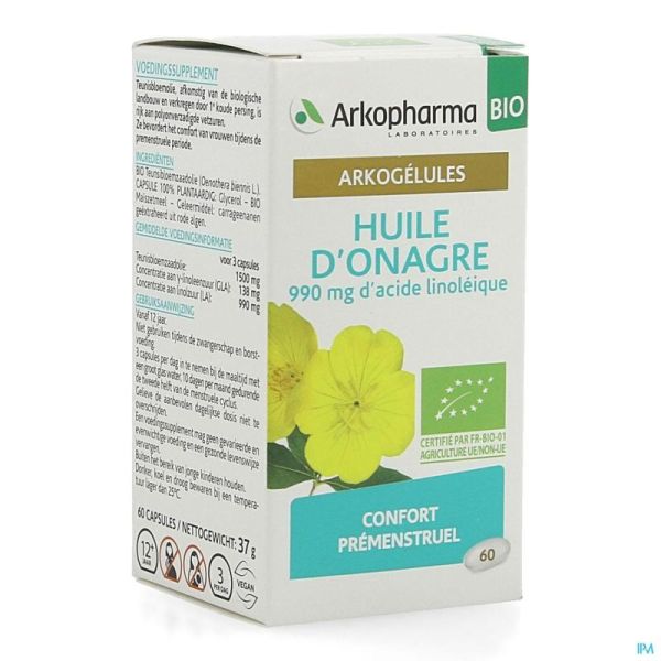 Arkogelules huile onagre bio caps 60