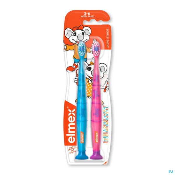 Elmex Brosse Dents Enfant 3-6A Souple Duopack