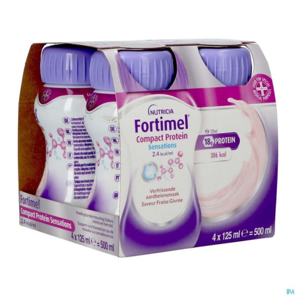 Fortimel Compact Protein Fraise Givree 4x125ml
