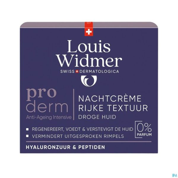 Widmer Proderm Nachtcrème Rijke Textuur Zonder Parfum 50ml