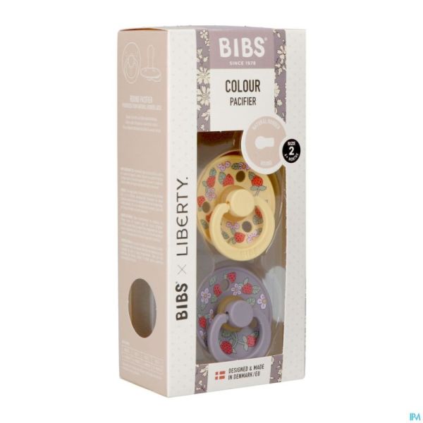 Bibs 2 Fopspeen Duo Liberty Garden Strawber.pale 2