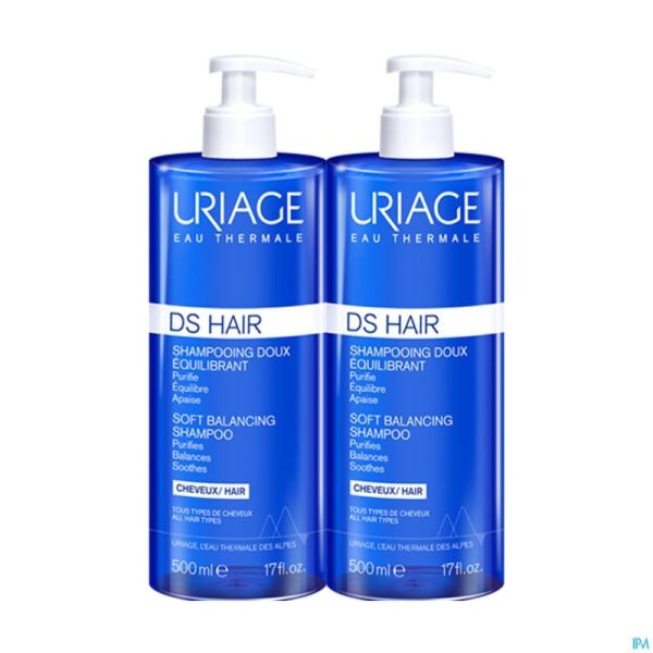 Uriage Ds Hair Sh Evenwicht.herstel. 2x500ml Promo