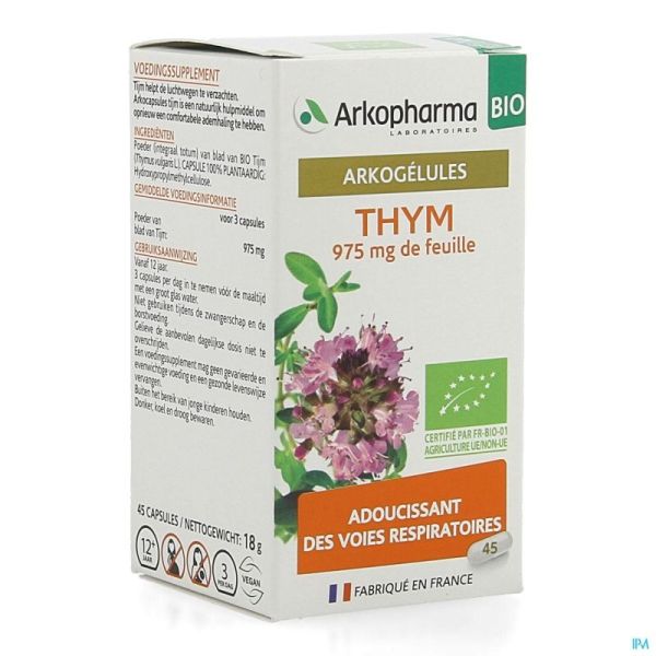 Arkogelules thym bio caps 45 nf