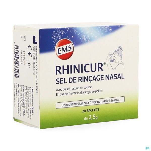 Rhinicur Sel De Rincage Nasale Sachet 20X2,5G