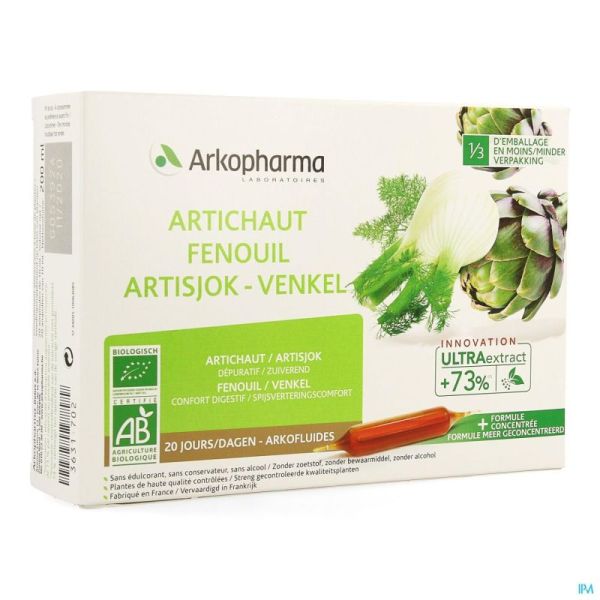 Arkofluide Artisjok Venkel Bio Amp 20