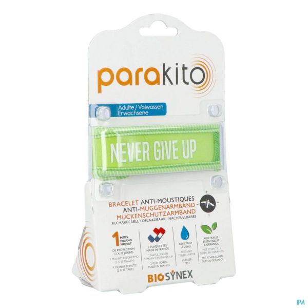 Para'kito Armband Volwassen Never Give Up Groen