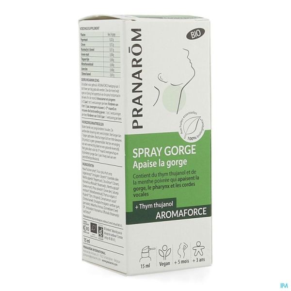 Aromaforce Bio Spray Gorge Apaisant 15Ml