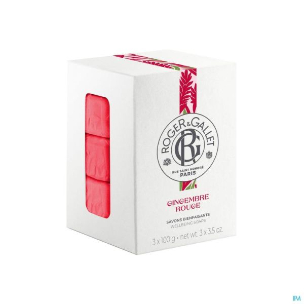 ROGER&GALLET GINGEMBRE ROUGE BOITE 3 SAVONS 100G