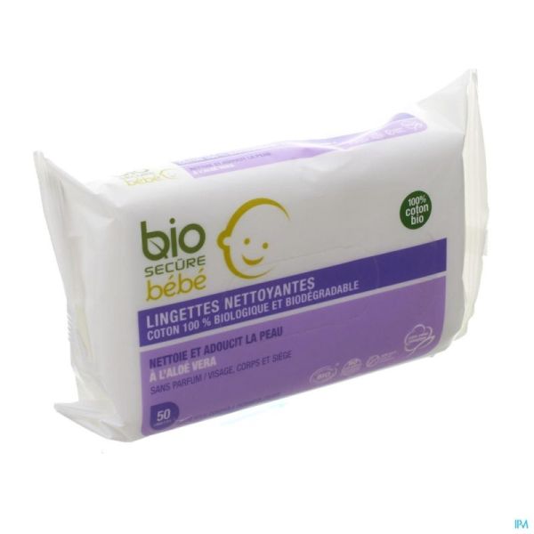 Bio Secure Bb Lingettes Biodegrad.aloe Vera 50