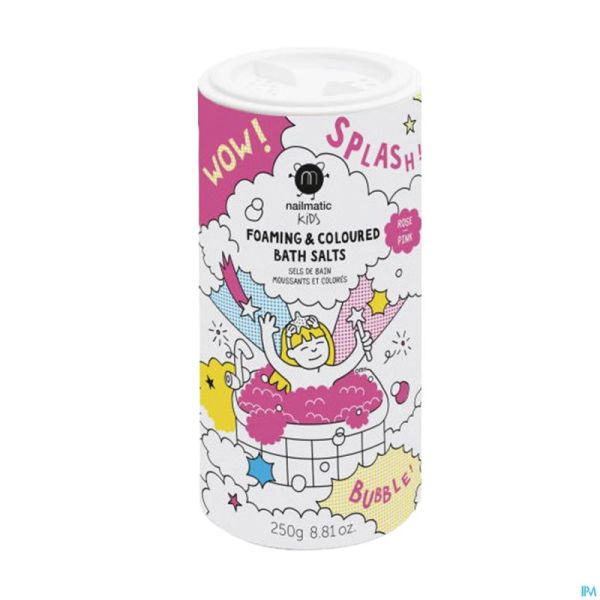 Nailmatic Kids Schuimend Gekleurd Badzout Roze250g