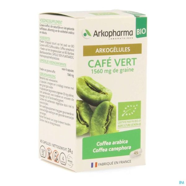Arkogelules Cafe Vert Bio Caps 45 Nf