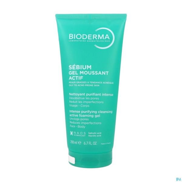 Bioderma Sebium Gel Moussant Actif Tube 200Ml
