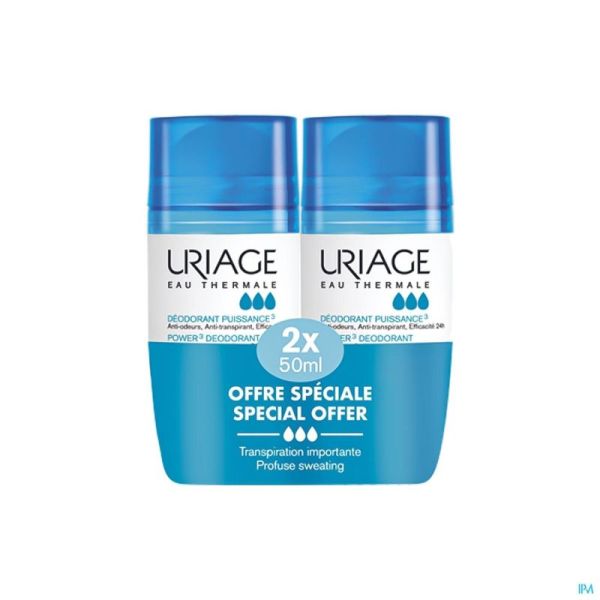 Uriage Deodorant Puissance 3 Roll On 2x50ml