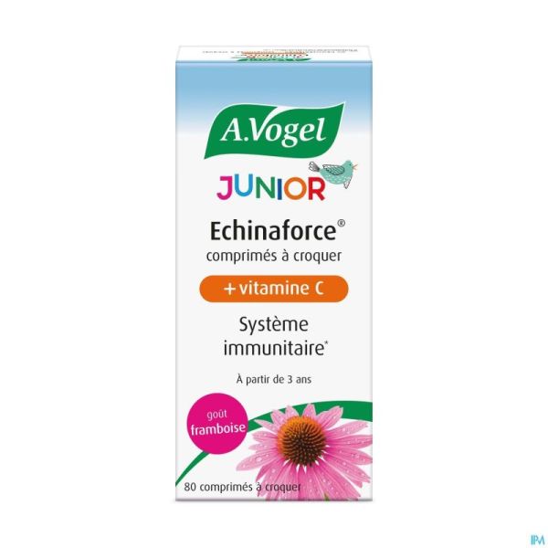 Vogel Echinaforce Junior+Vit C Framboise Tabl 80