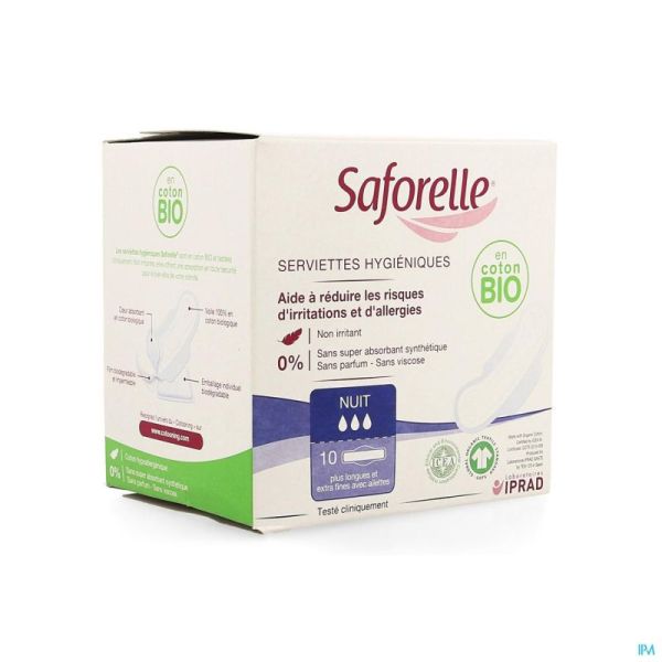 Saforelle Serviettes Hygieniques Nuit 10