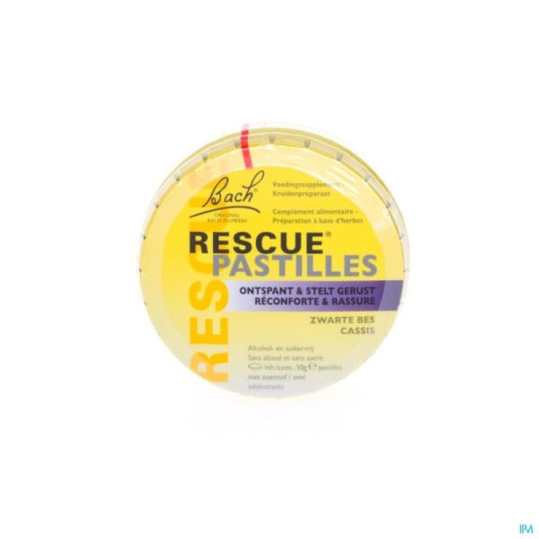 Bach Rescue Pastilles Cassis Sans Sucre 50G