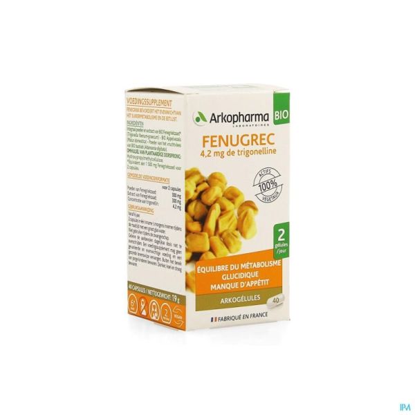 Arkogelules fenugrec bio caps 40