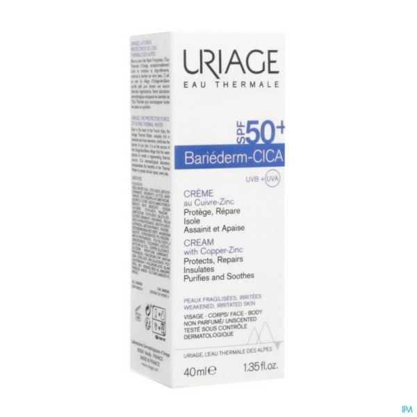 Uriage Bariederm Cica Creme Ip50+ 40Ml