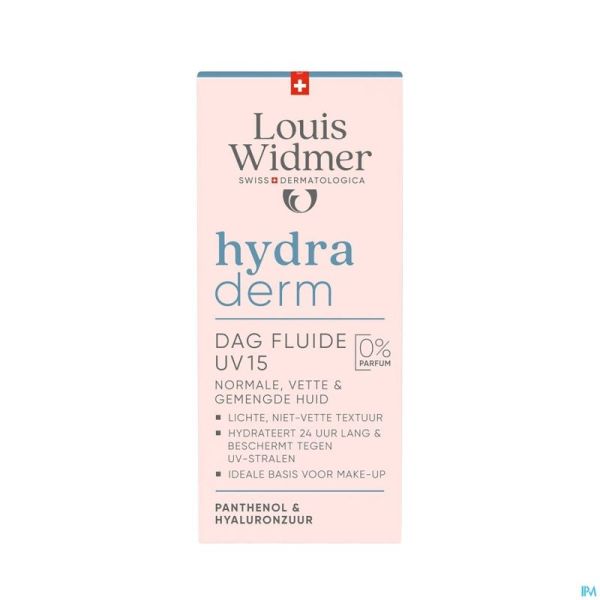 Widmer Hydraderm Dag Fluide Uv 15 Zonder Parfum 50ml