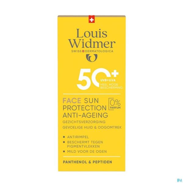 Widmer Face Sun Protection Anti-ageing 50+ Zonder Parfum 50ml