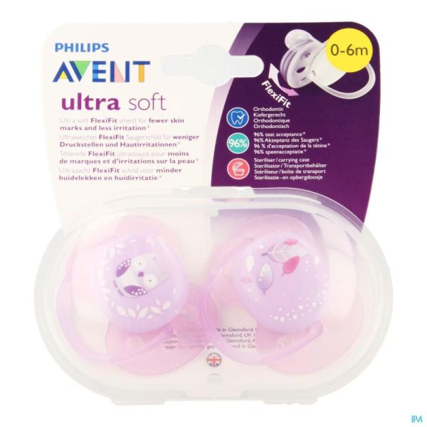 Philips Avent Sucette Soft Deco +0M Girl 2