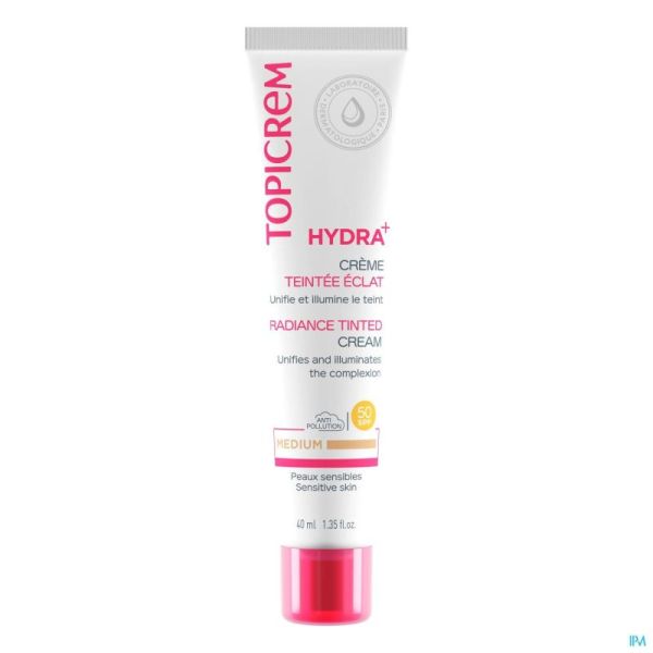 Topicrem Hydra+ Getinte Cr Eclat Medium 40ml Nf