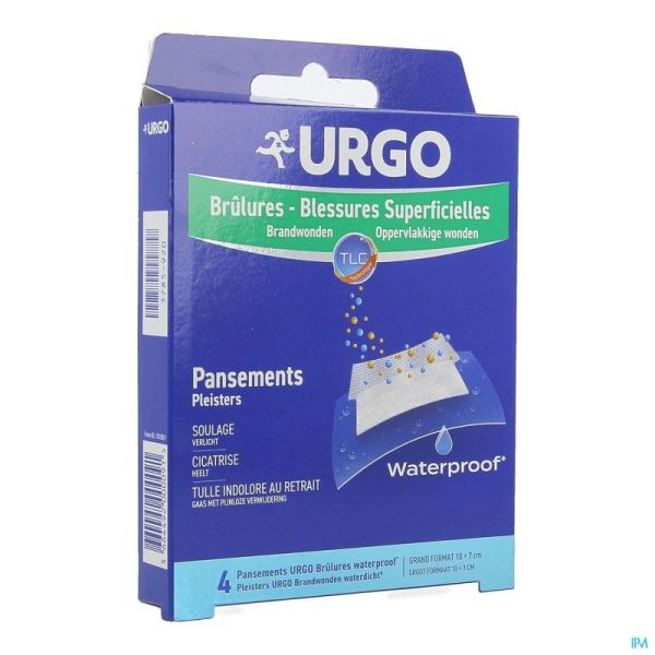 Urgo Brulures Superficielles Wtp Pansement10x7cm 4