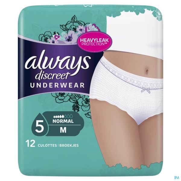 Always Discreet Incontinence Pants M Taille Bas 12