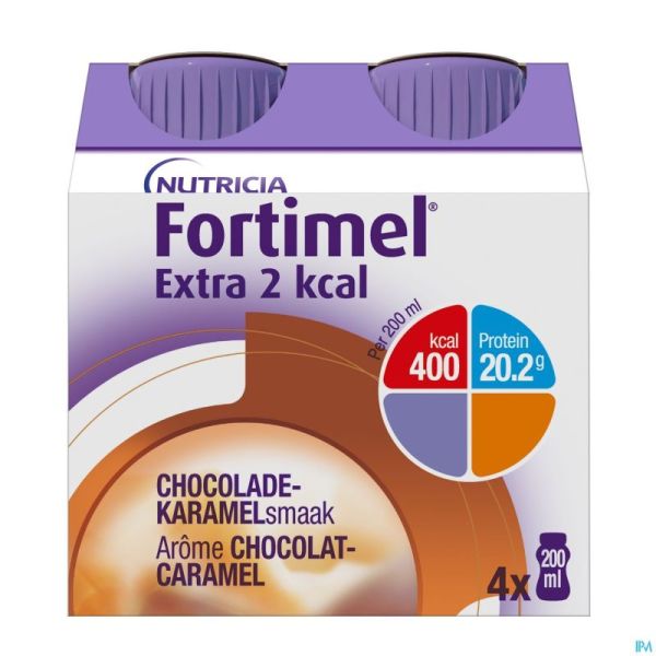 Fortimel Extra 2kcal Chocolade Karamel 4x200ml