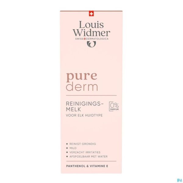 Widmer Purederm Reinigingsmelk Zonder Parfum 200ml