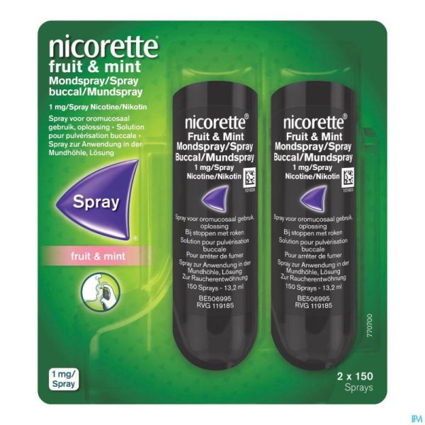 Nicorette Fruit & Mint 1 Mg Spray Dos 2X150