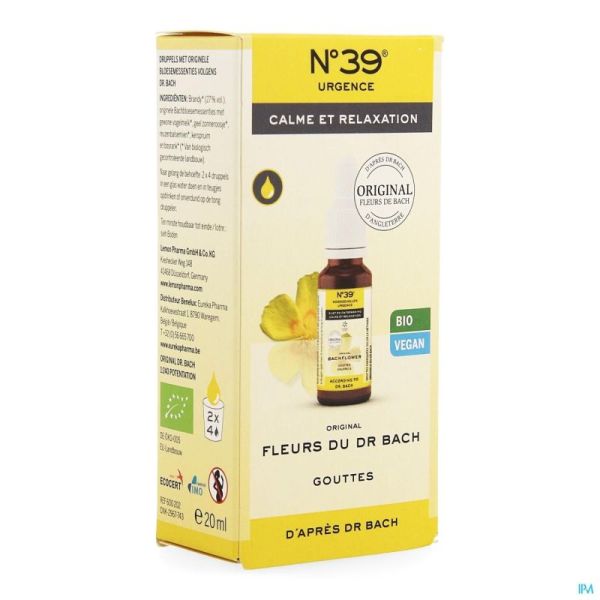 Fleurs De Bach Bio N39 Urgence Gutt 20Ml