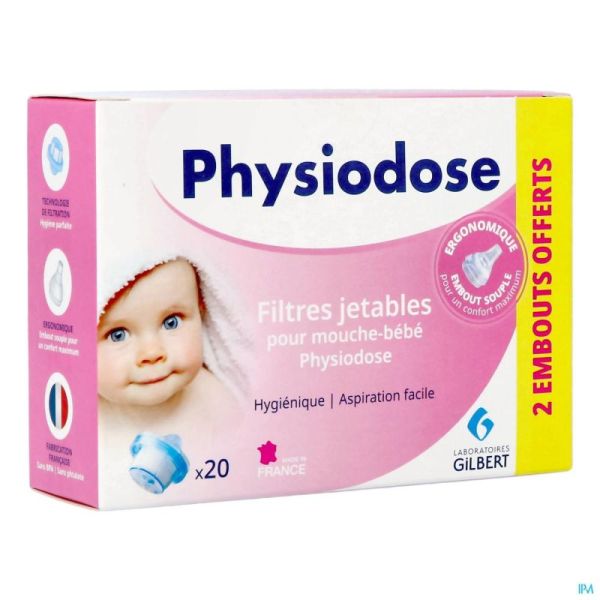Physiodose Wegwerpfilter Baby Neusrein. 20+2 Grat.