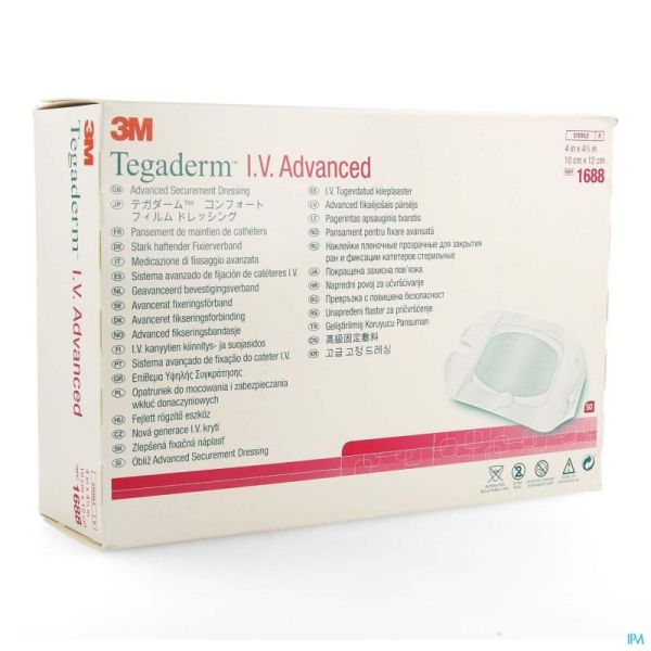 Tegaderm iv advanced dressing 10,0x12,0cm 50 1688