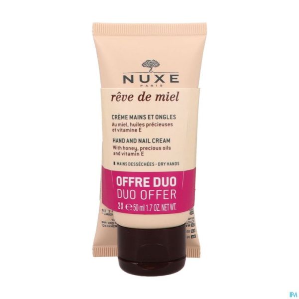 Nuxe Reve De Miel Creme Mains Ongles Tube 2x50ml