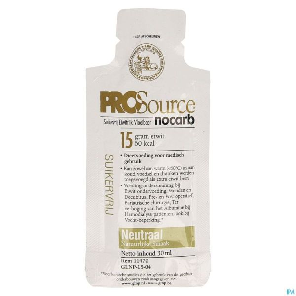 Prosource Nocarb Neutraal 15g Eiwit Zakje 1x30ml