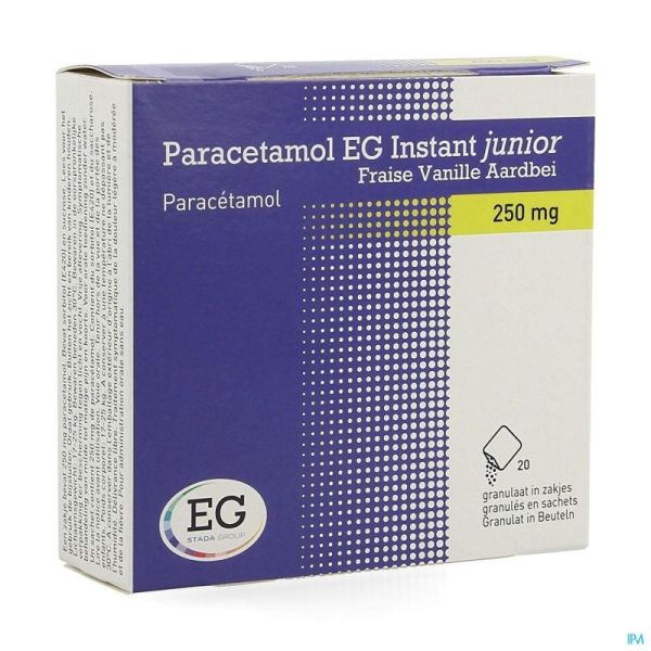 Paracetamol EG Inst.Junior250Mg Van-Aardb.Zakje 20