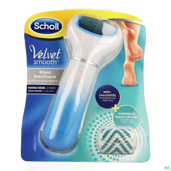 Scholl Velvet Smooth Rape Electr.+Gommage Ps Bleu