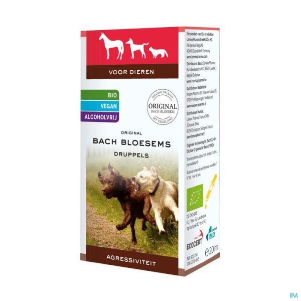 Fleurs De Bach Animaux Agressivite Gouttes 20ml