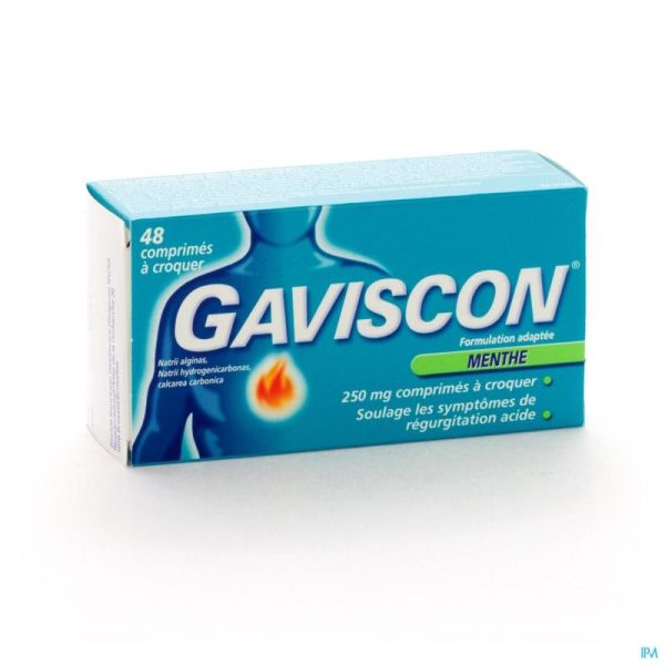 Gaviscon Menthe Comp A Croquer 48 X 250 Mg