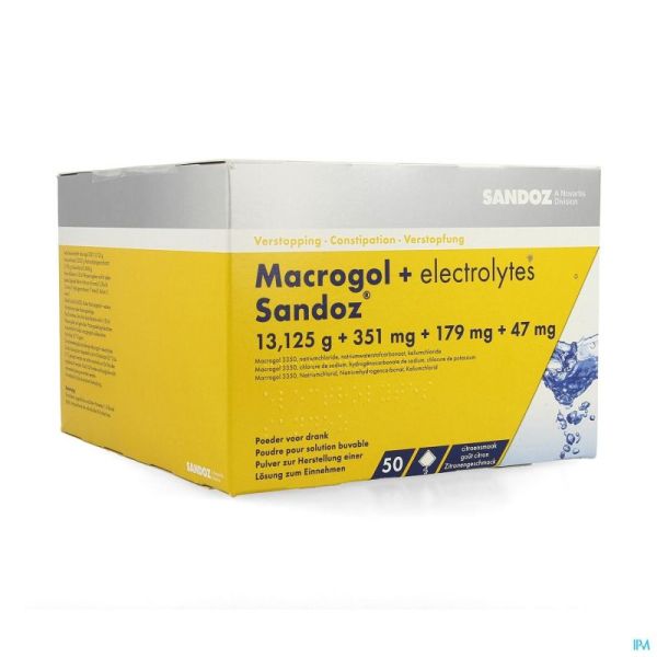 Macrogol + Electr Sandoz Pulv Gout Citron 50X13,7G