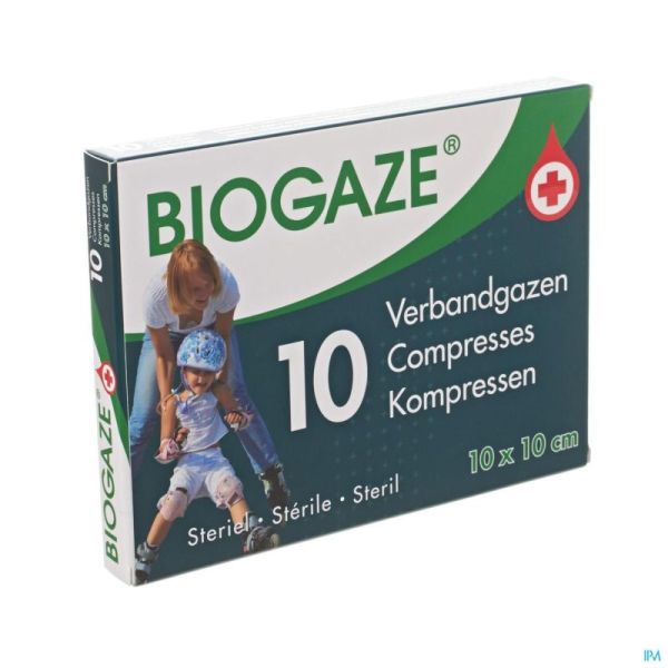 Biogaze Compresse Impregnee 10X10Cm 10