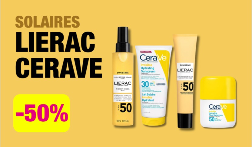 SOLAIRES LIERAC & CERAVE -50%